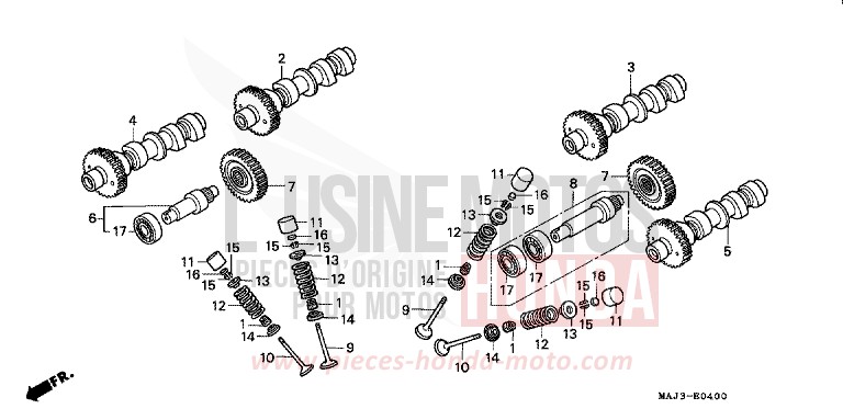 CAMSHAFT/VALVE for Pan-European ABS PEARL ATLANTIS BLUE (B142D) from 1995